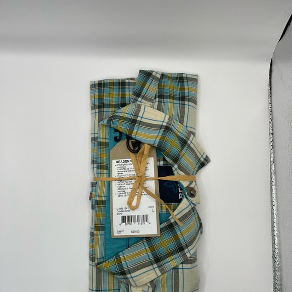 Prana Graden Shirt Men's Large 80% Organic Woven Cotton 20% Poly, Color Stone - Picture 7 of 7